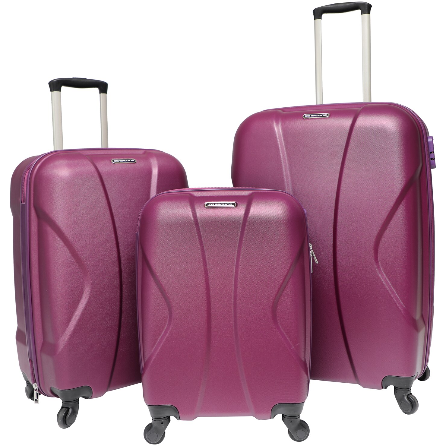 Set 3 trolere BIGGER, ABS, marime S+M+L, culoare light burgundy