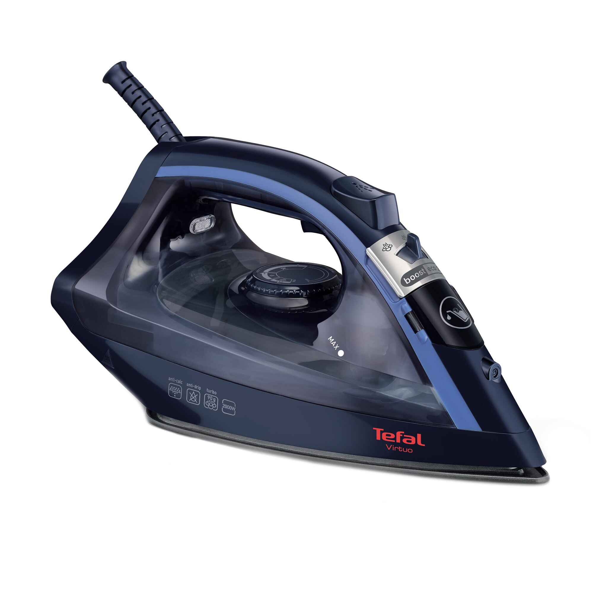 Tefal Virtuo FV17130 iron, 2000W, 0.2L water tank, 90g/min steam, 24g/min variable steam, anti-drip system, Blue