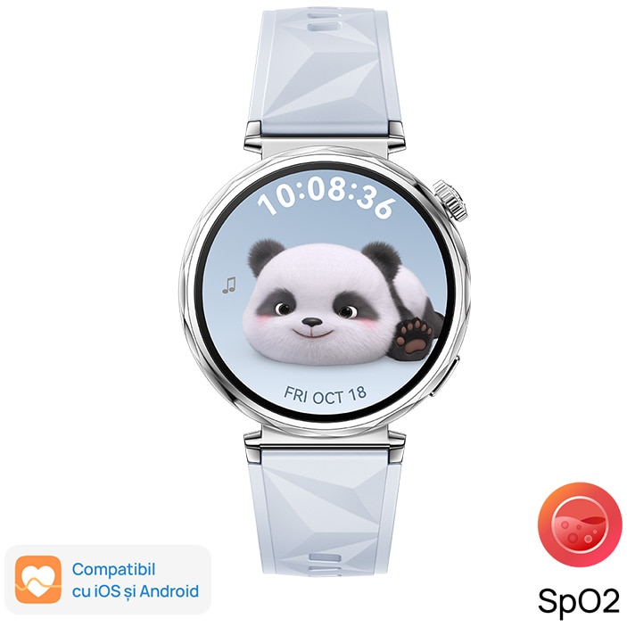 Smartwatch Huawei Watch GT 5, 41MM, Tarnish Stainless Steel Case, Blue Fluoroelastomer Strap