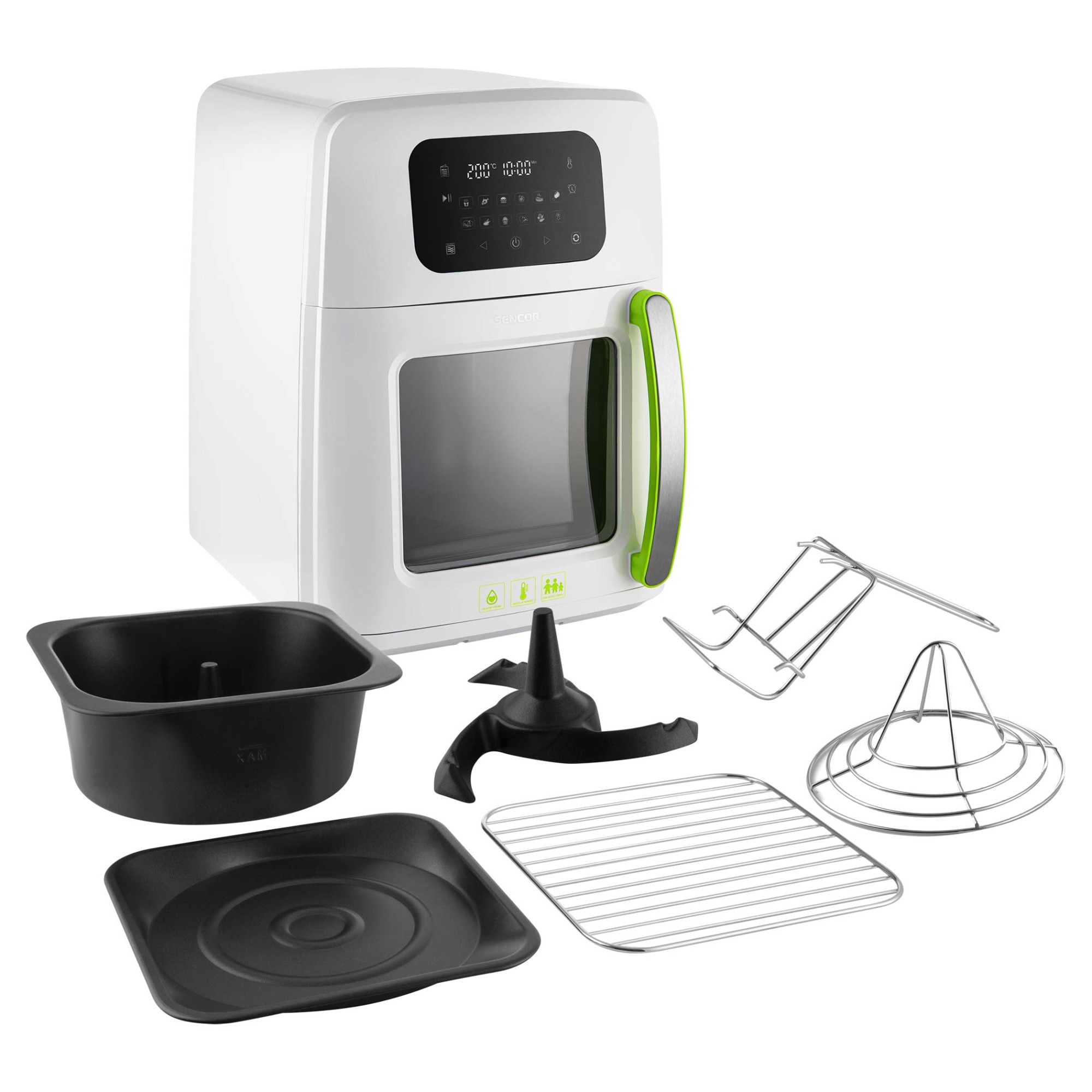 Hot Air Fryer, Sencor, Timer, Sound Signal, Automatic Shut-Off, 1800 W, Black/White