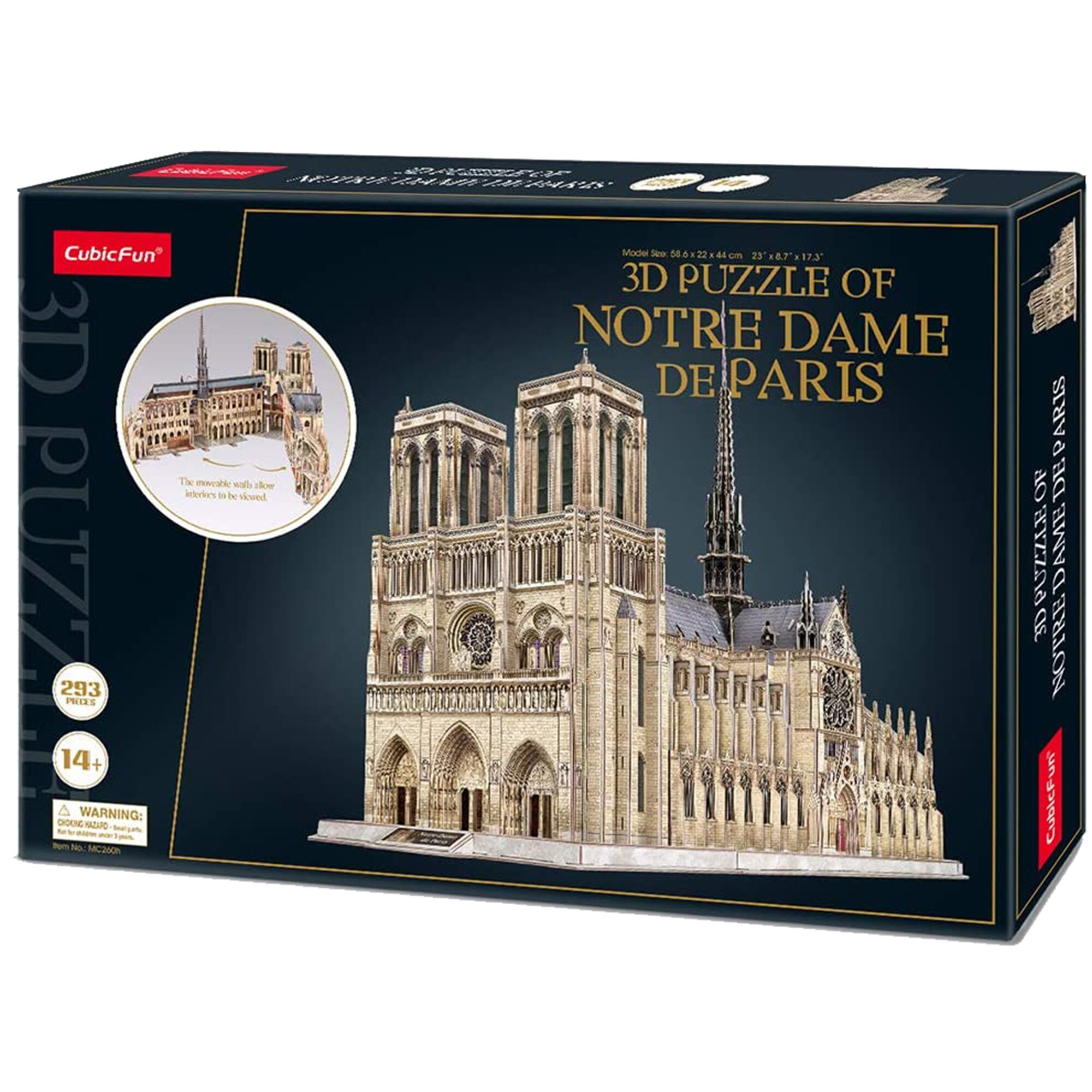 Puzzle 3D Cubic Fun - Notre Dame, 293 piese