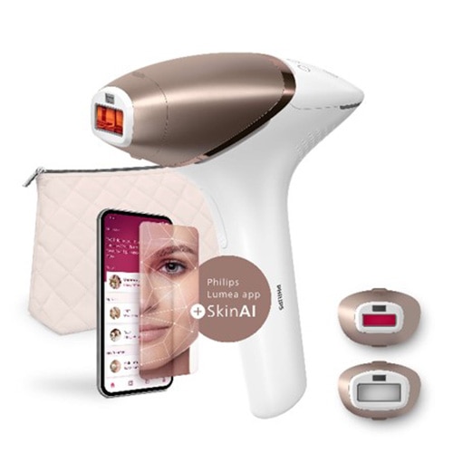 Philips Lumea IPL 9900 BRI950/01, SmartSkin, app-connect Skin AI, use corded/cordless, 450,000 pulses, face/body.