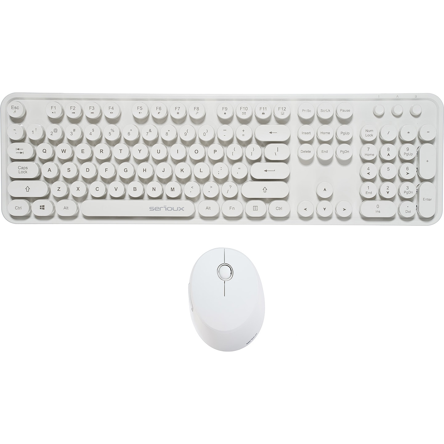 Kit wireless tastatura + mouse Serioux Retro, alb