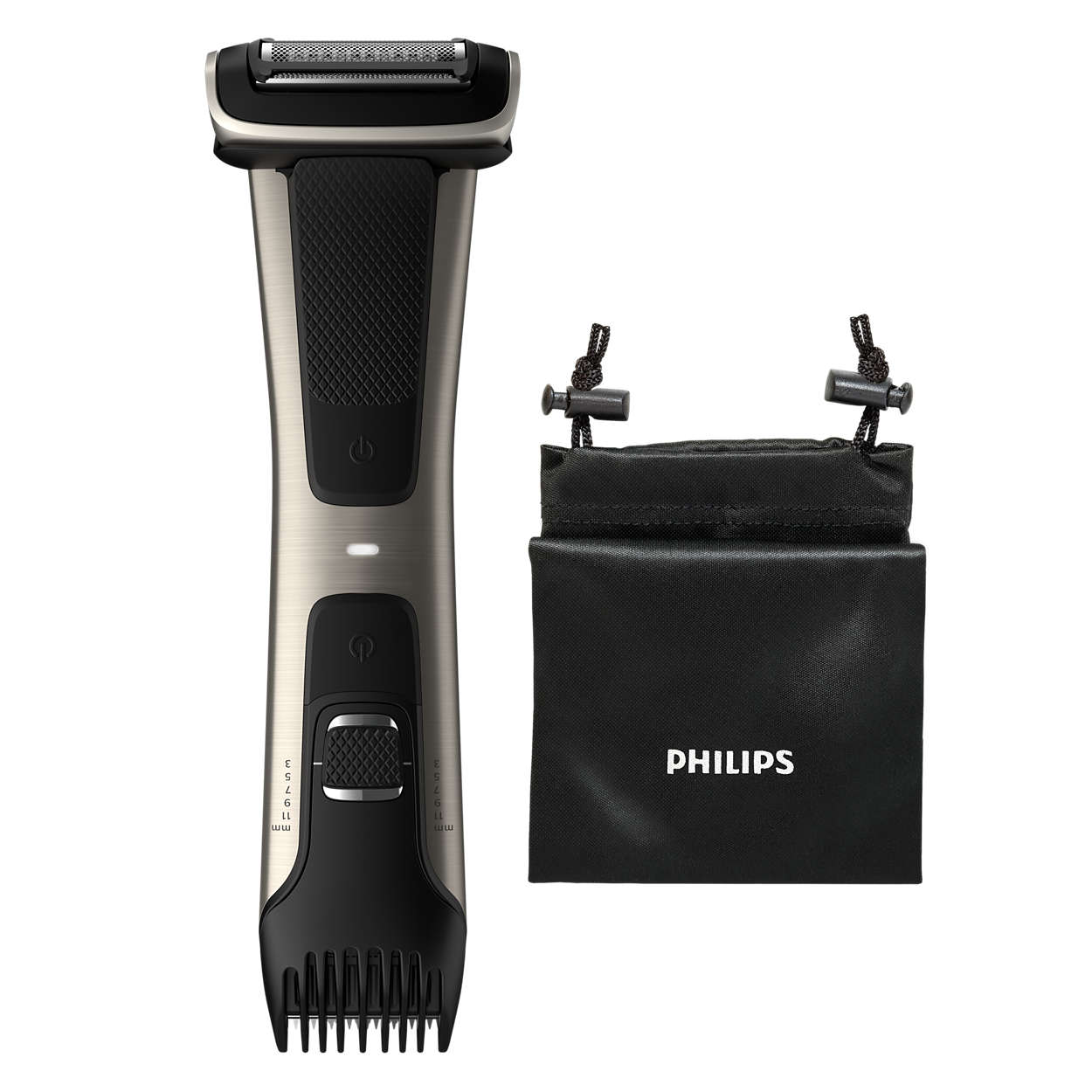 Body trimmer Philips BG702515, 2 heads, 5 steps, 311mm, waterproof, Black