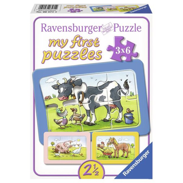 Puzzle Ravensburger My First Puzzles - Animale, 3X6 piese