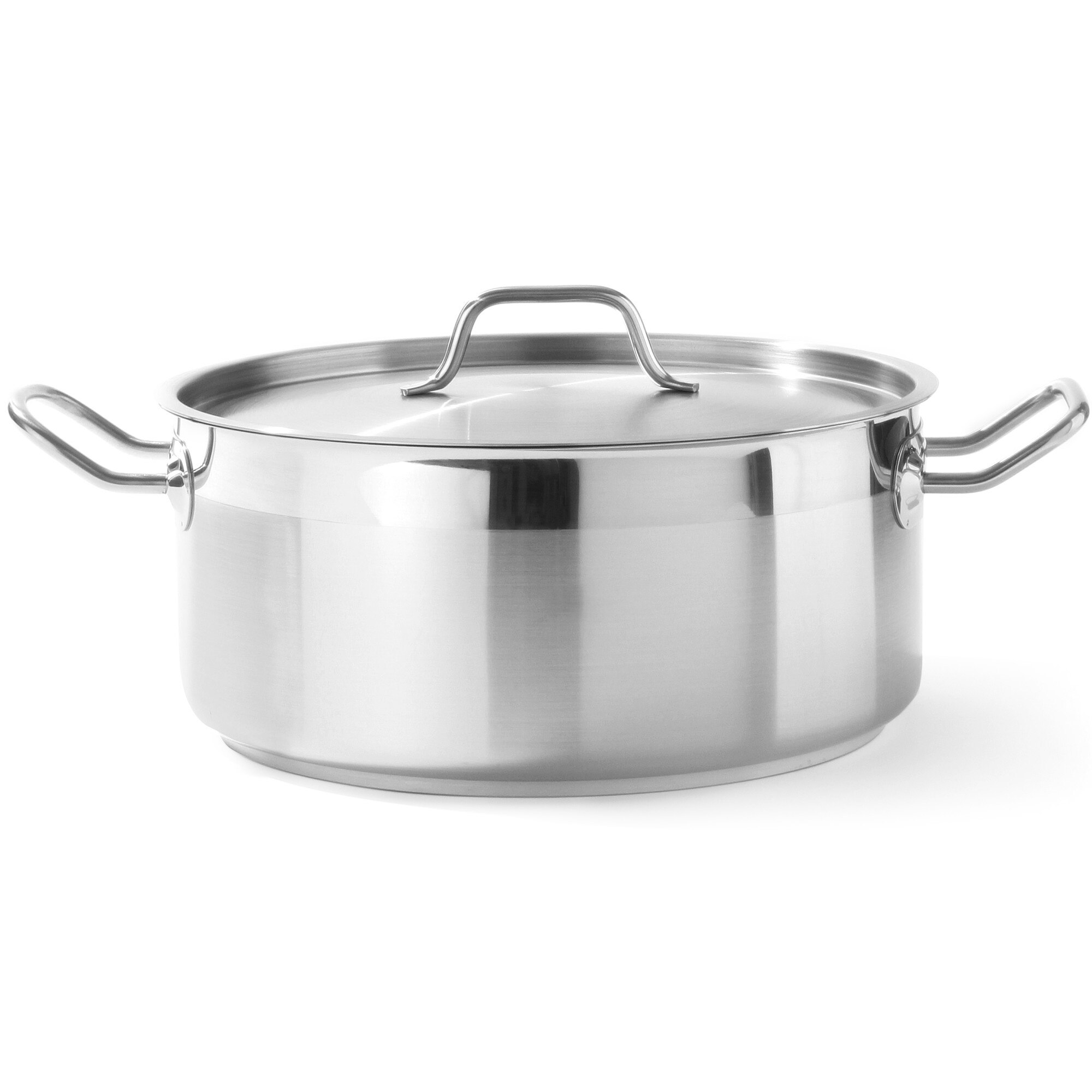 Low pot with lid, Hendi, Profi Line, stainless steel 1810, induction