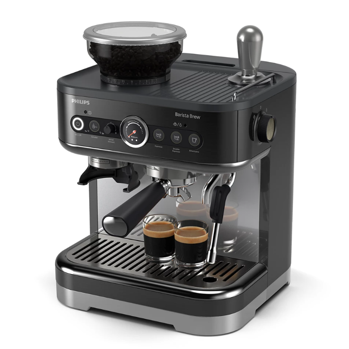 Philips Barista Brew PSA3218/10 espresso machine, conical grinder, 15 bar, 250g beans, metal, black metallic
