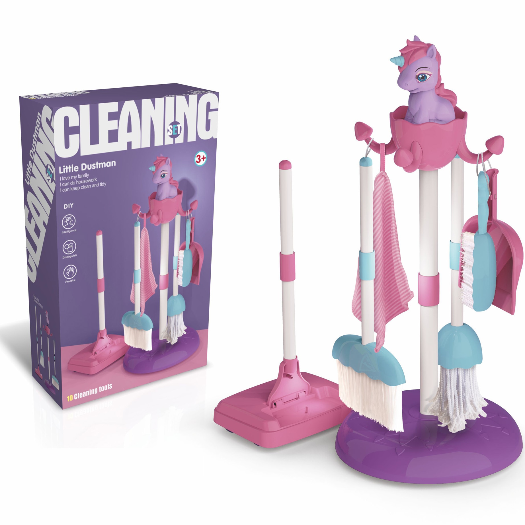 Mappy Cleaning Toy Set, 6 Pieces, Pink/Purple