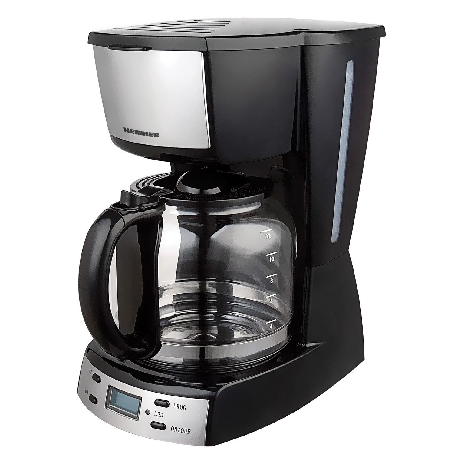 Cafetiera Heinner HCM-D918X, Inox, Display LCD, 1.8L, Argintiu