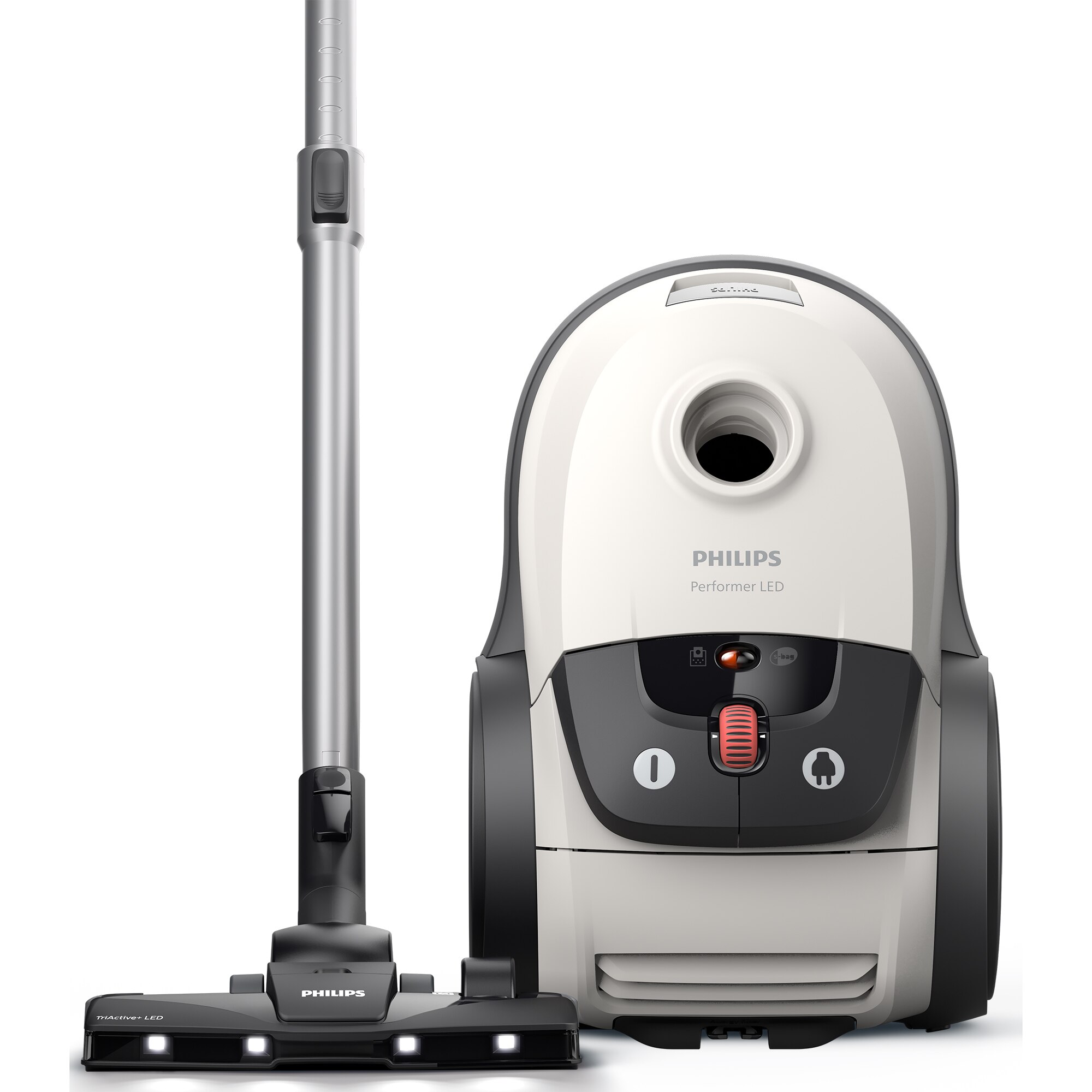 Aspirator Philips 8000 XD8142/12, 900W, HEPA, TriActive LED, accesoriu spatii inguste, alb