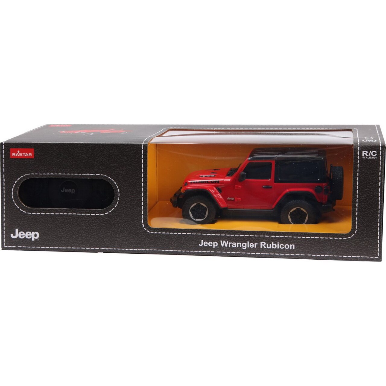 Masinuta Rastar RC - Jeep Wrangler Rubicon, rosu 1:24