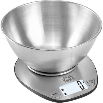 Cantar de bucatarie Star-Light KSC-5827SS, Display iluminat, Functie tara, 5 Kg, Full Inox