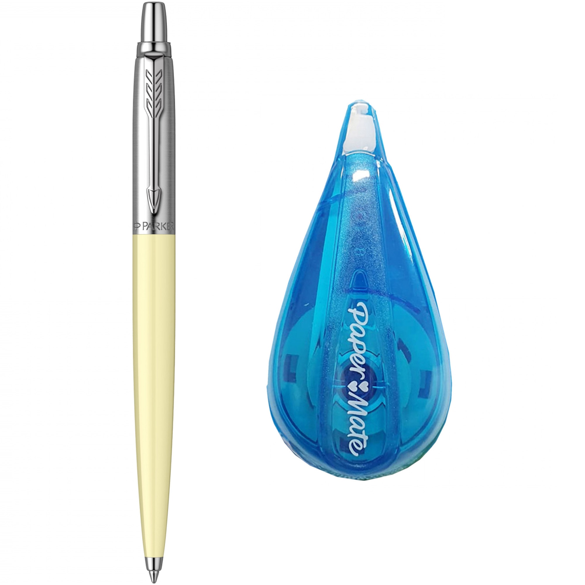 Set Pix Parker Jotter pastel galben - eggshell + banda de corectie Papermate 5mm*6m gratis