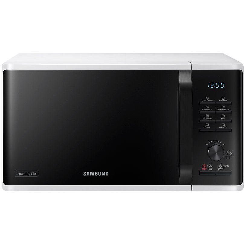 Microwave oven Samsung MG23K3515AWOL, 23L, 800W, Grill, Quick Defrost, Ceramic interior, Child lock, White