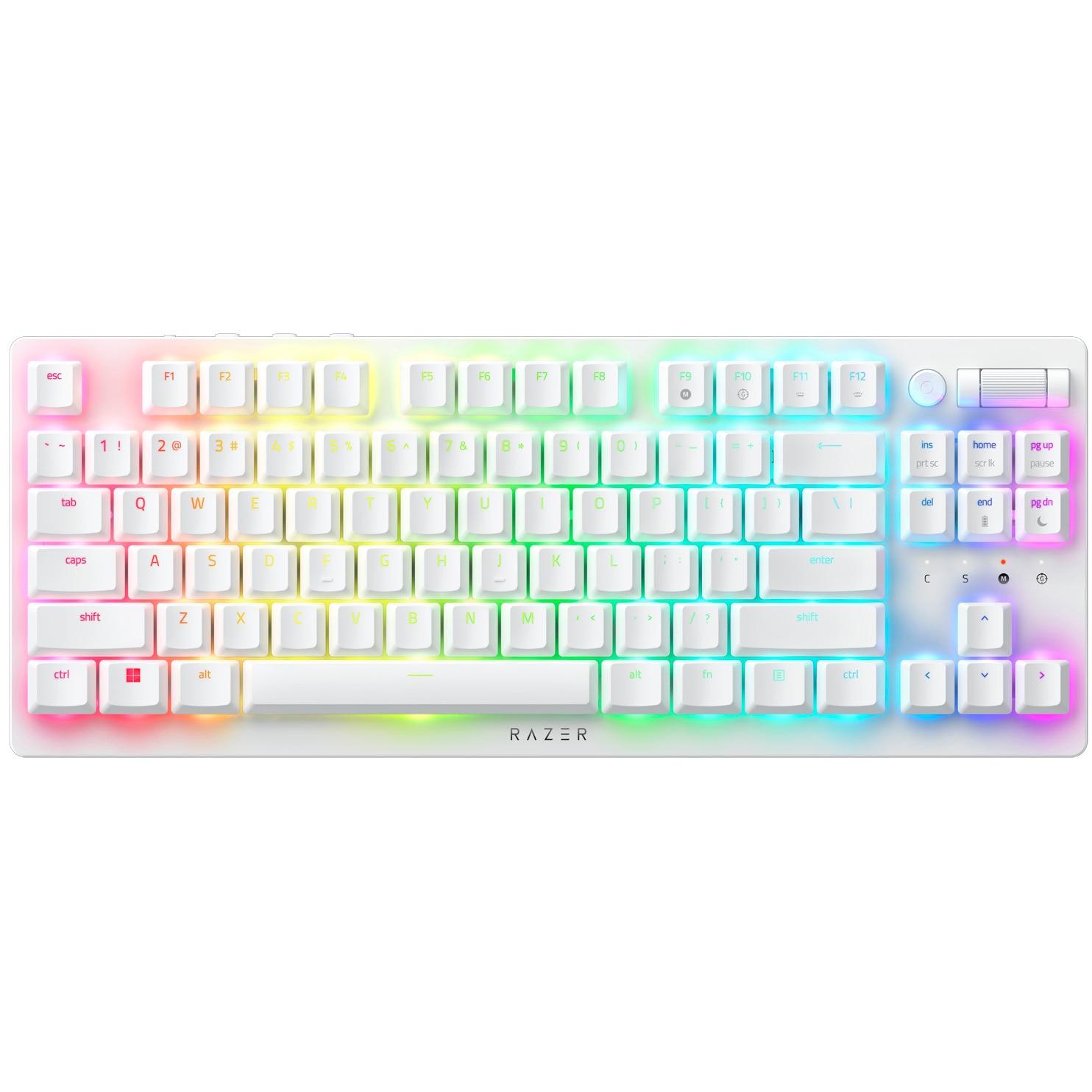 Tastatura gaming Razer DeathStalker V2 Pro Tenkeyless, Bluetooth/Wireless/Type-C, US Layout, alb