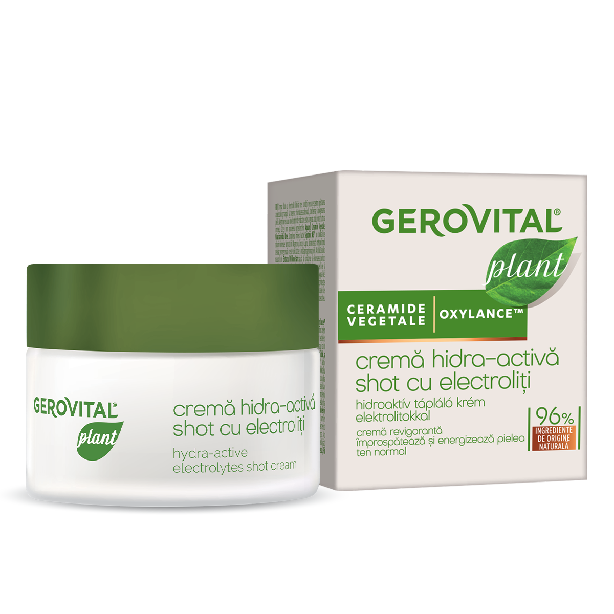 GEROVITAL PLANT hydrating shot cream with electrolytes, 50ml