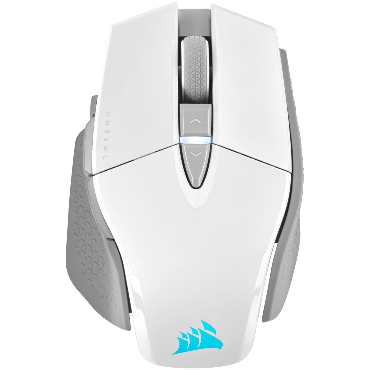 Mouse gaming wireless Corsair M65 Ultra, iluminare RGB, switchuri optice Omron, gyro and accelerometru integrat, 2.4GHz Slipstream & Bluetooth, 26K DPI, Alb