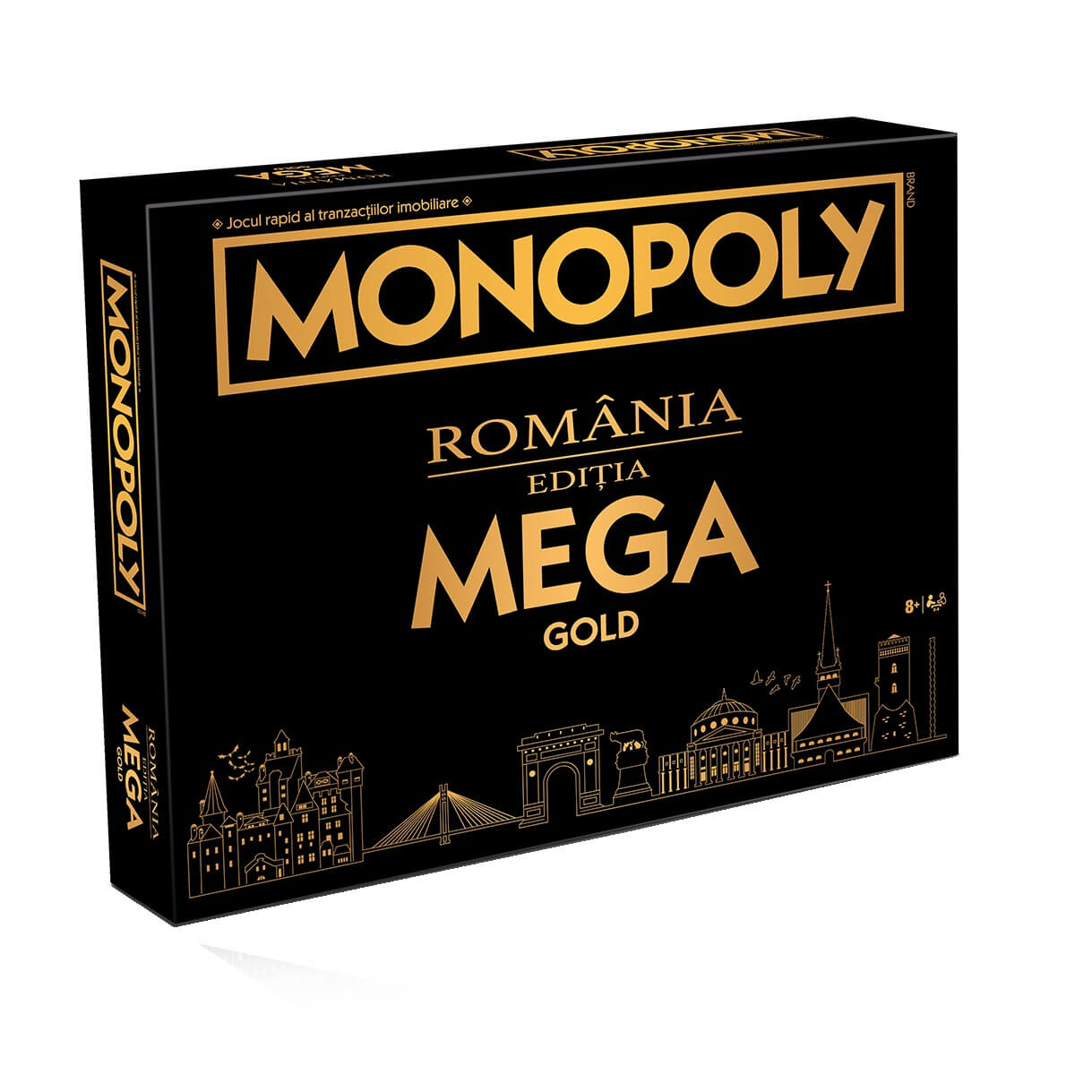 Joc Monopoly Mega Gold - Romania, limba romana, supradimensionat, 2-6 jucatori, +8 ani