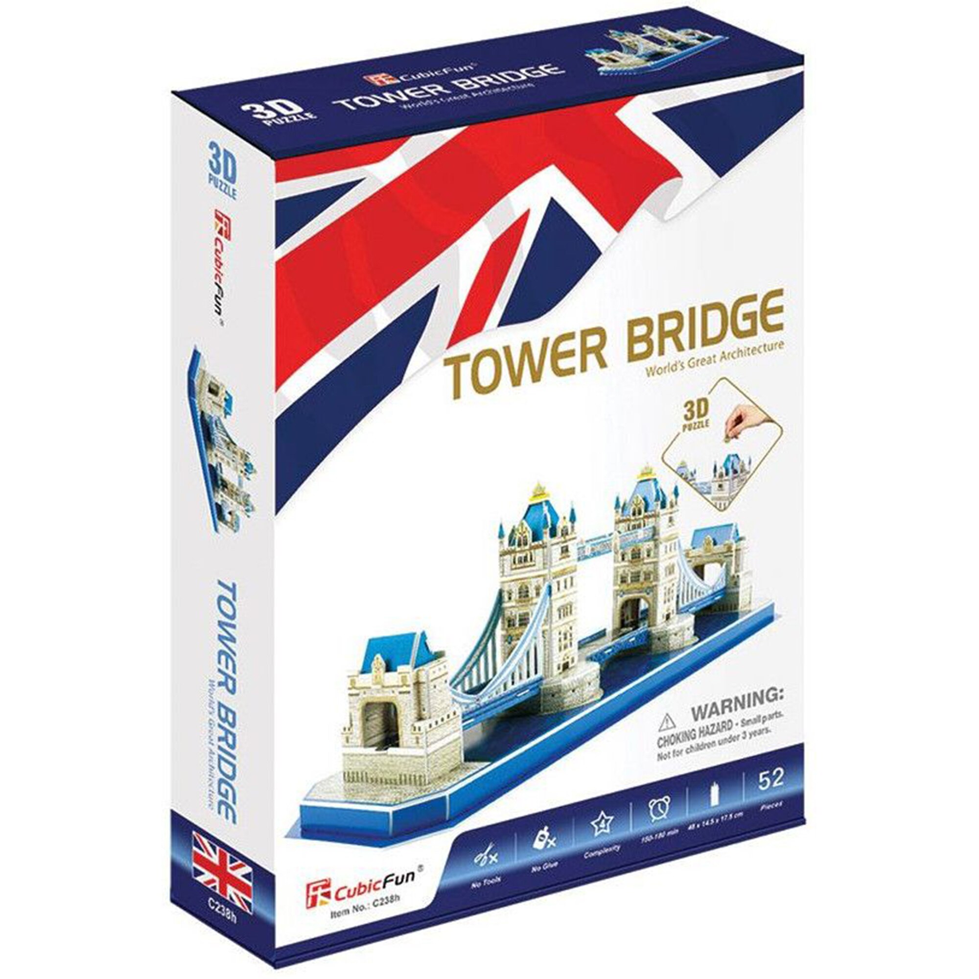 Puzzle 3D Cubic Fun - Tower Bridge, 52 piese