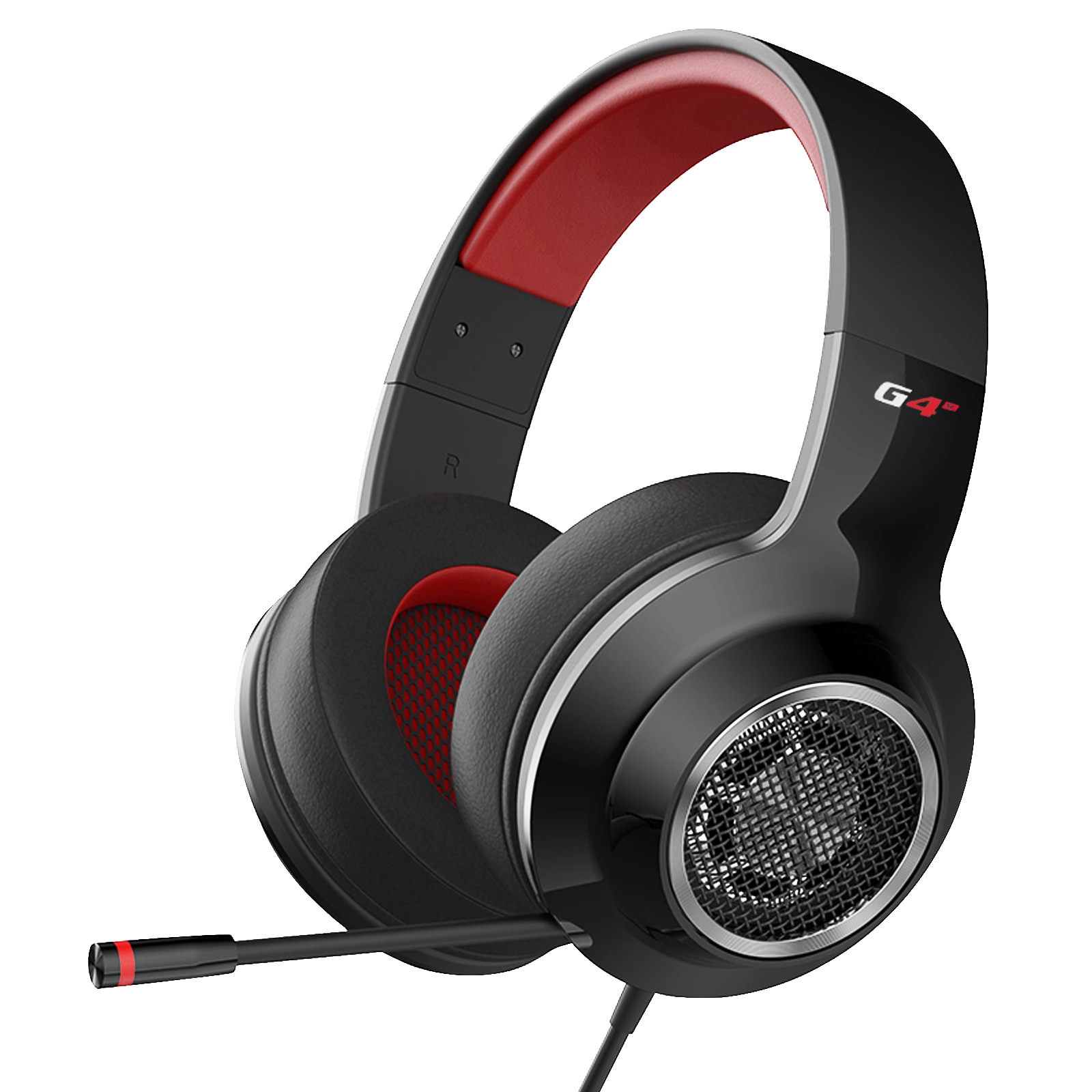 Edifier G4 SE gaming headset, wired control buttons, retractable omnidirectional microphone, 3.5mm, Black/Red