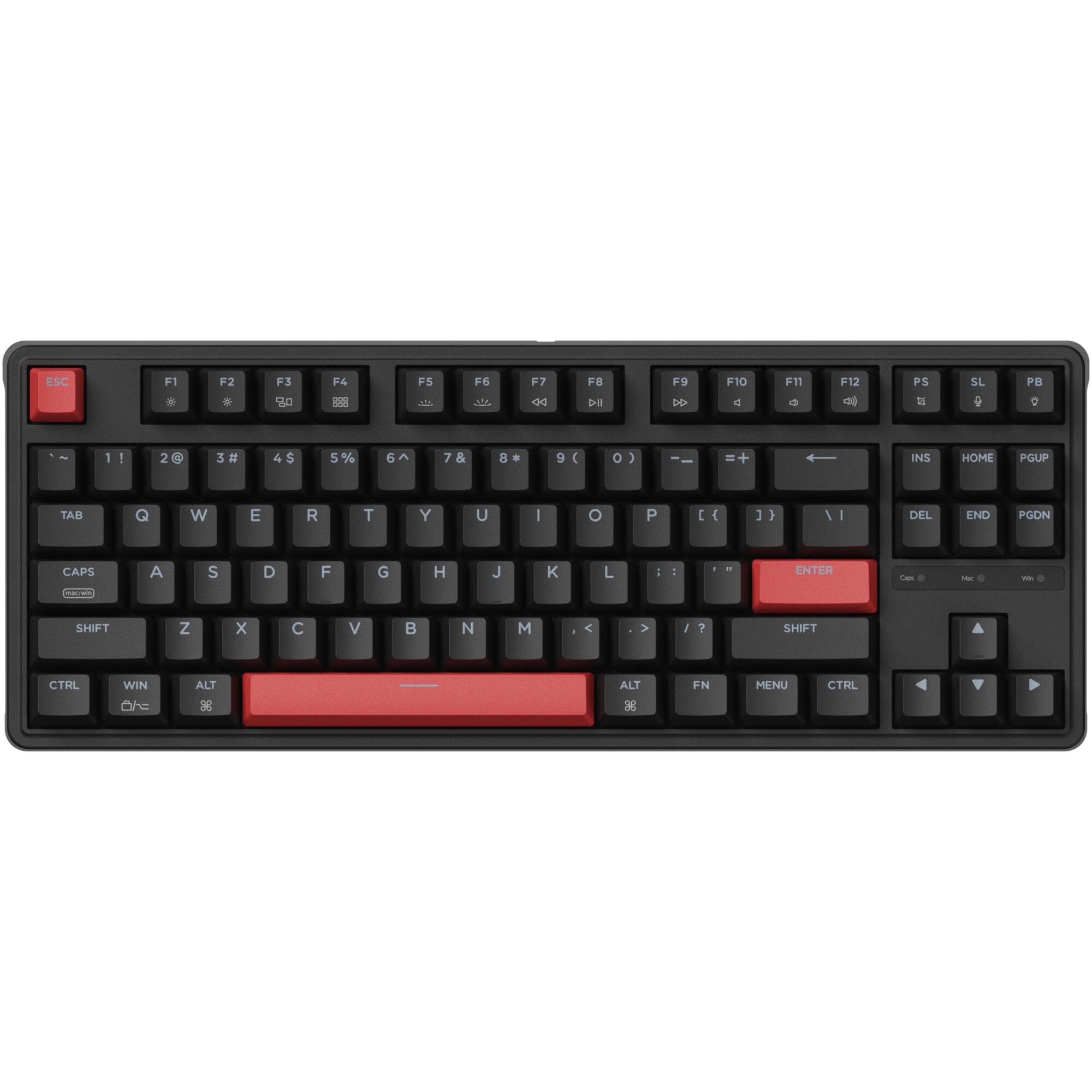 Tastatura mecanica wired Keychron C3 PRO, switch-uri mecanice red, tenkeyless layout, QMK/VIA suport, cablu type-A to type-C, negru