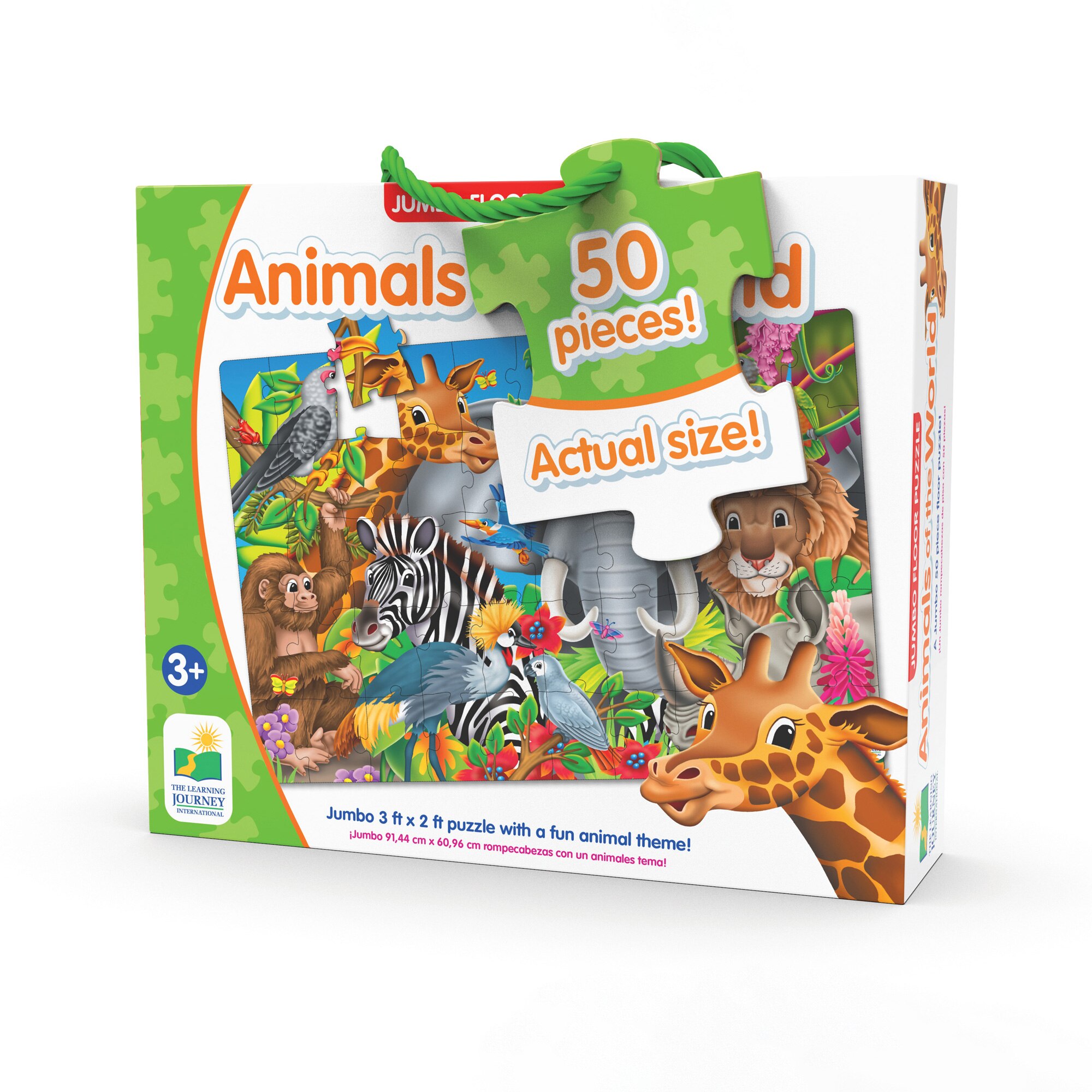 Puzzle The Learning Journey - Jumbo Floor, Animalele lumii, 50 piese