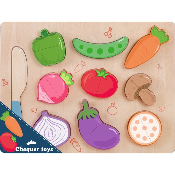 Puzzle din lemn Mappy - Fructele mele, 10 piese