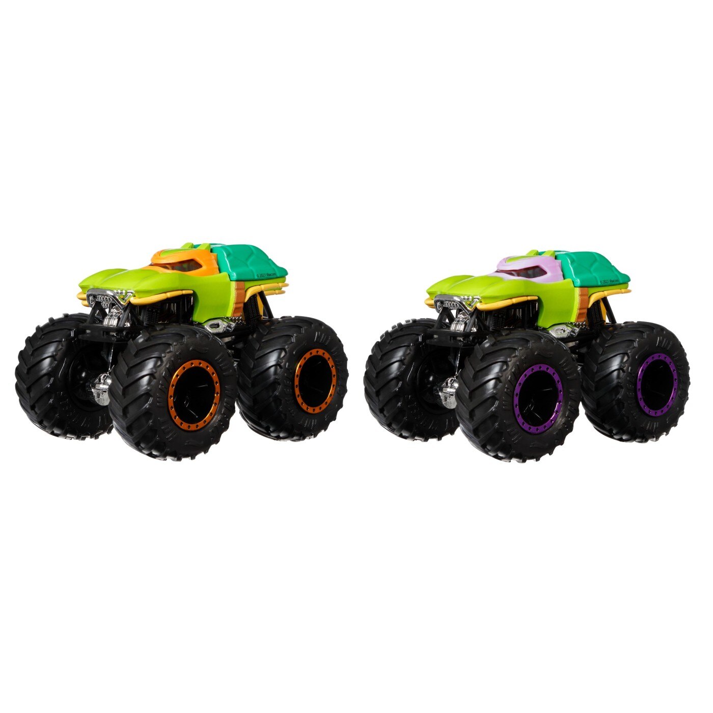 Set 2 masini Monster Truck - Demolition Doubles, Testoasele Ninja, Michelangelo si Donatello