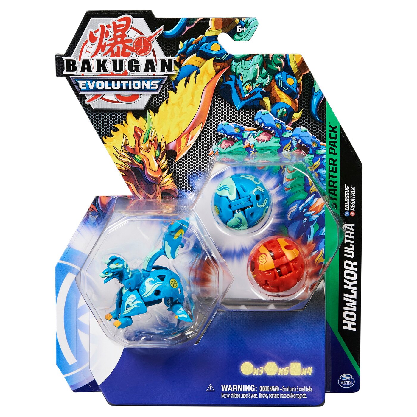Figurina Bakugan Evolutions - Starter Pack, Howlkor Ultra, Colossus si Pegatrix