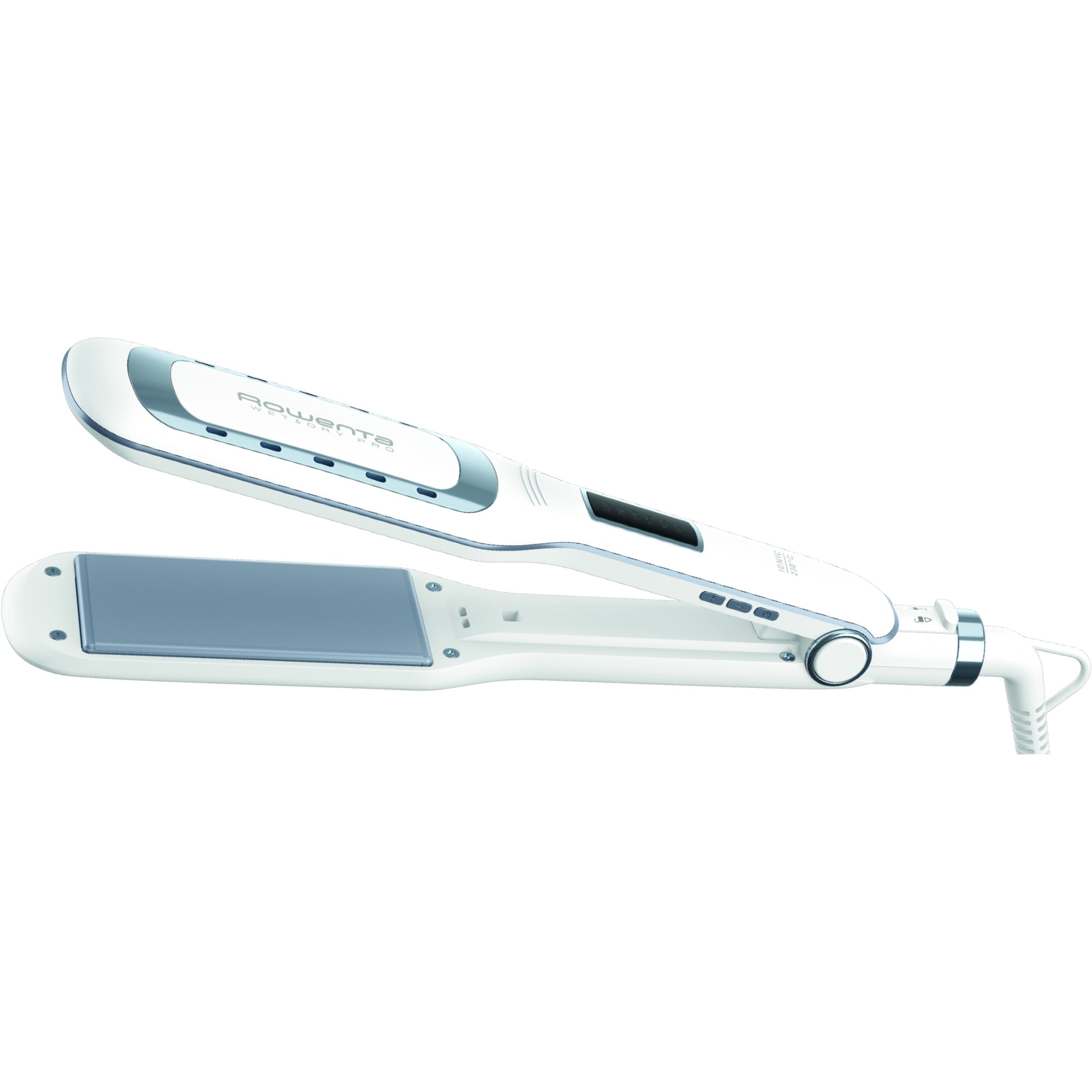 Rowenta Wet &amp; Dry Pro SF5010F0 straightener, Nano Ceramic, ion generator, LCD, 6 settings, white/silver