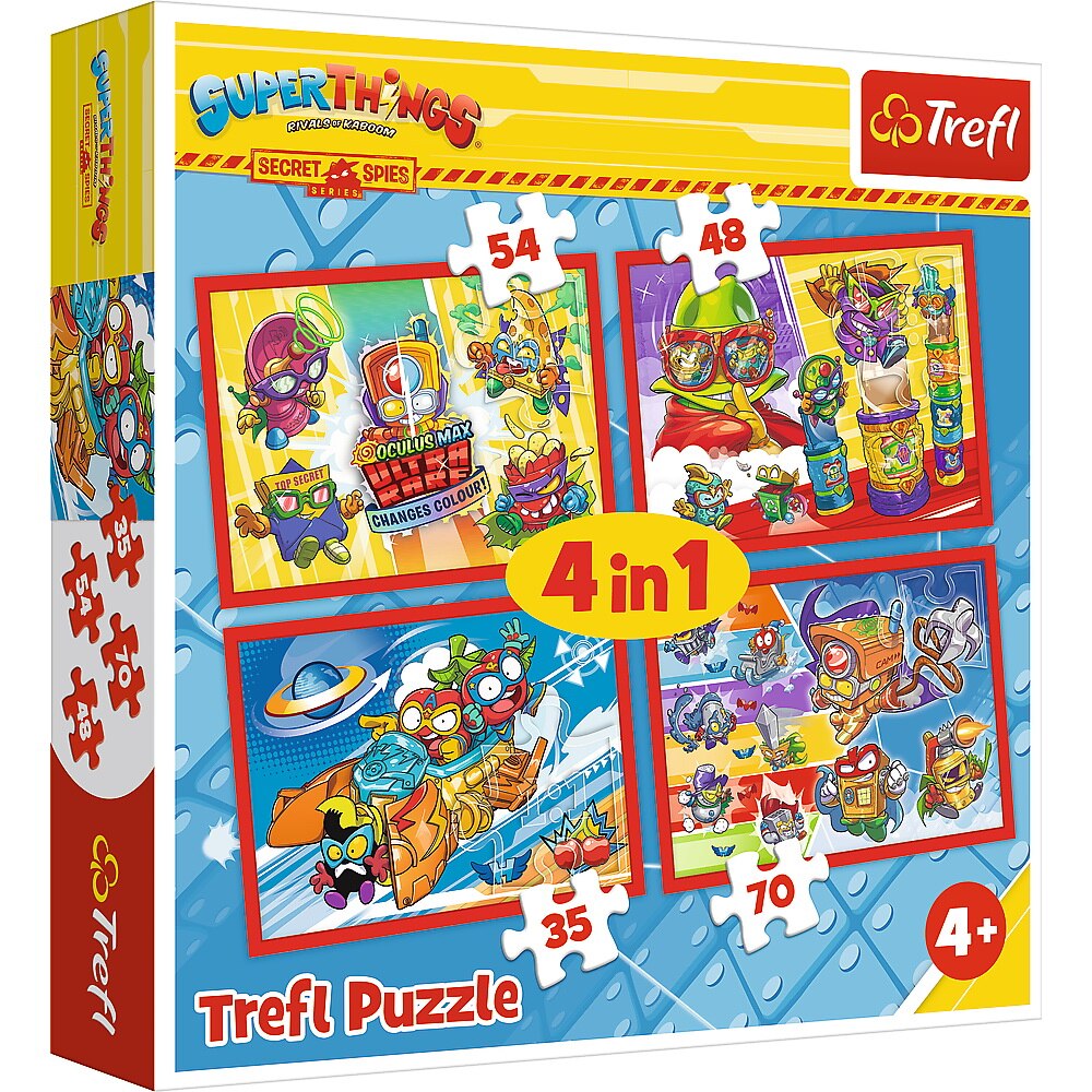 Puzzle Trefl 4 in 1 - SuperThings, Spionii Secreti, 35/48/54/70 piese