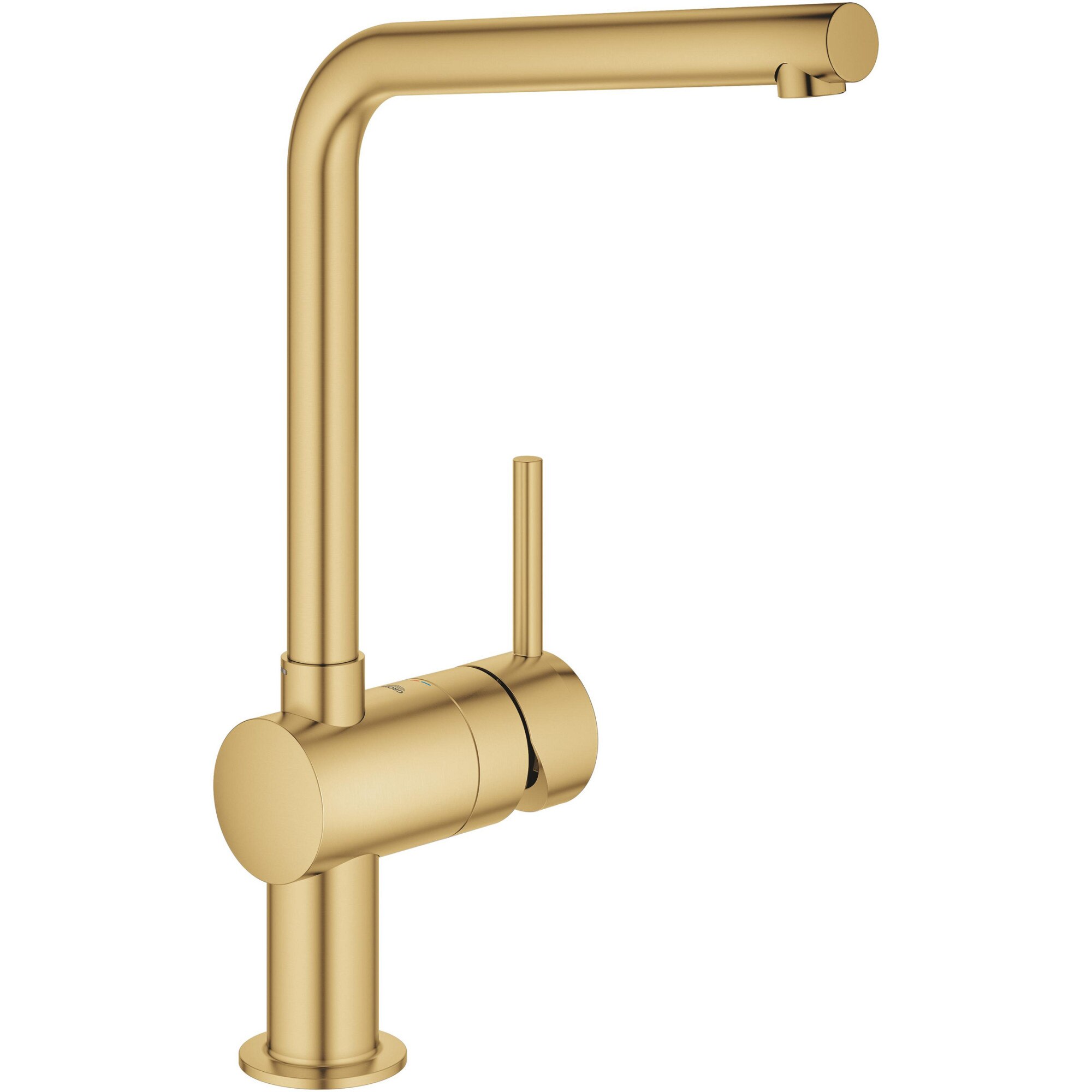Baterie de bucatarie Grohe Minta 31375GN0, 3/8'', pipa inalta, tip L, mat, auriu