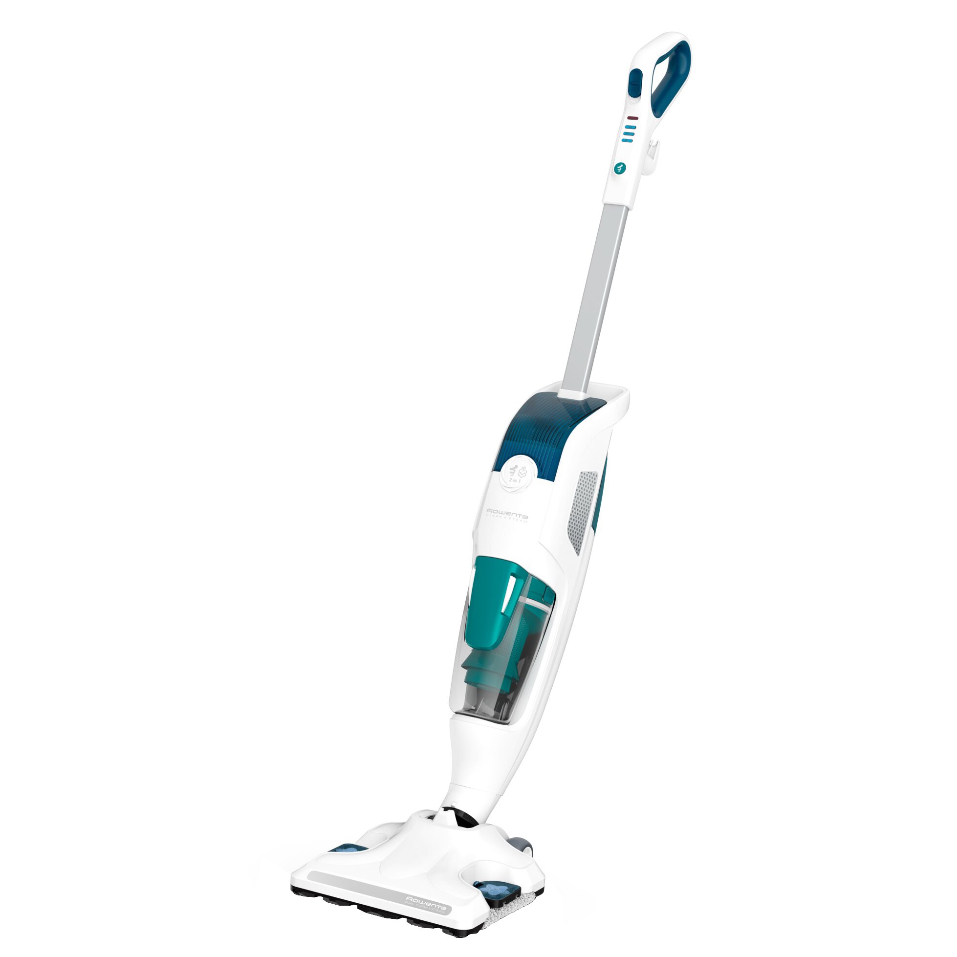 Rowenta Clean &amp; Steam Revolution Green RY7777WH steam cleaner, 1500W, 7.5m cable, carpet accessory, anti-limescale filter, 20 essential oil tablets, White/Green