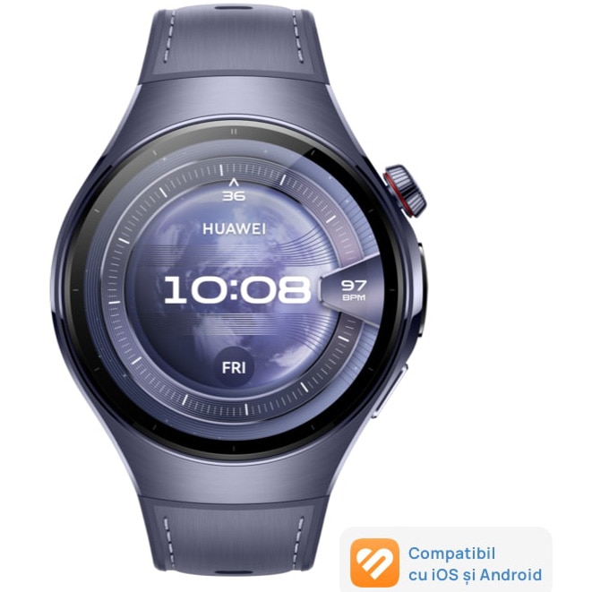 Smartwatch HUAWEI Watch 5, 46mm, Grey-Purple Aerospace-Grade Titanium Case with Grey-Purple Composite Strap
