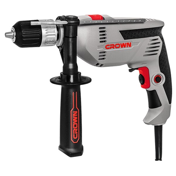 Masina de gaurit si insurubat cu percutie (bormasina) Crown CT10128C, 600 W, 2800 RPM, 13 mm