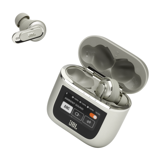 JBL Tour Pro 2 wireless in-ear headphones, Smart Case, Noise Cancelling, Smart Ambient, Spatial Sound, Champagne