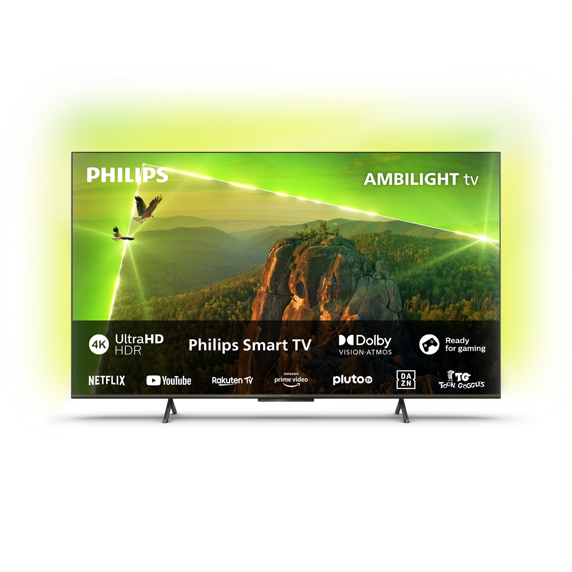 Televizor Philips AMBILIGHT tv LED 70PUS8118, 177 cm, Google TV, 4K Ultra HD, Clasa F (Model 2023)