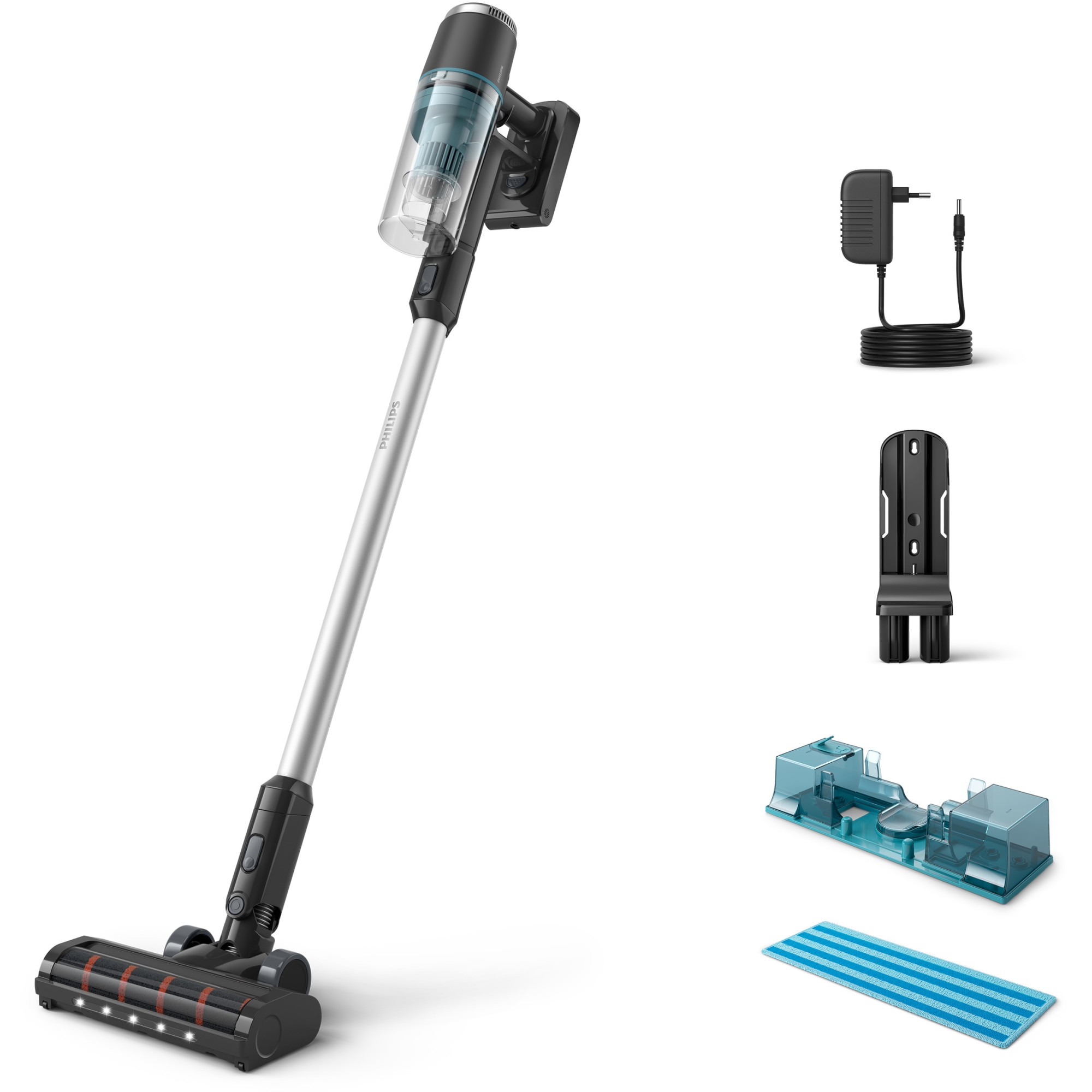 Philips XC3131/01, Aqua Series 3000, aspira si sterge, filtrare in 3 etape, 60 min cu baterie, LED