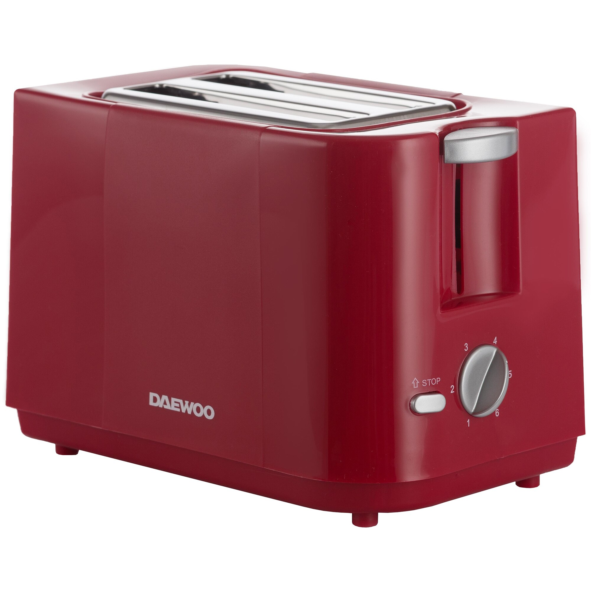 Daewoo DBT40R Toaster, 750 W, 6 browning levels, Cool Touch housing, Red