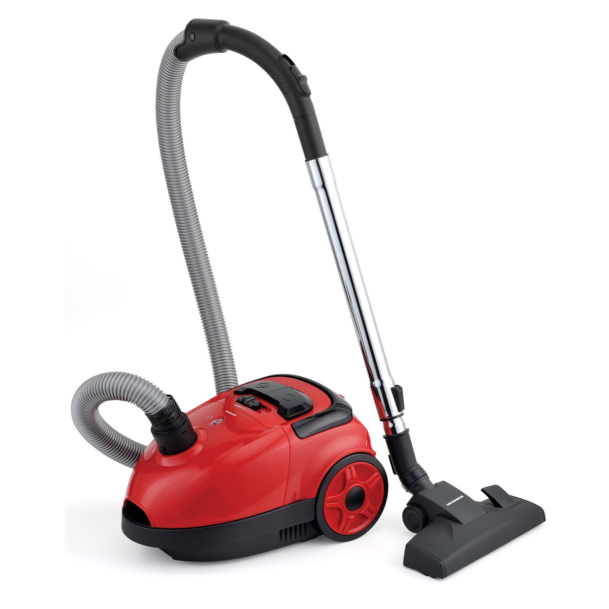 Aspirator cu sac Heinner HVC-VB750RD, putere 750W, putere de aspirare: 180W, sac textil 1.6 L, control variabil al puterii, nivel de zgomot: 78dB, Rosu