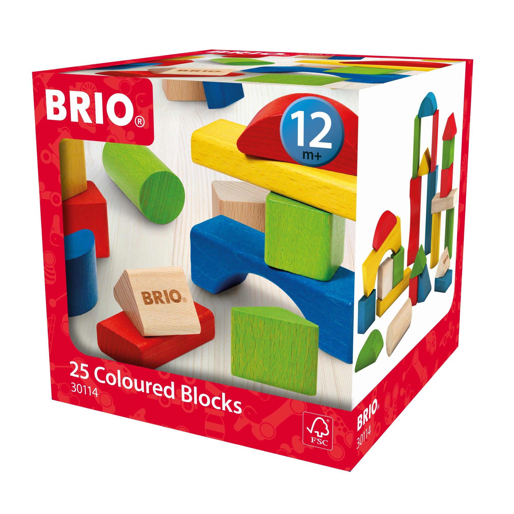 Brio Cube Set - Colorful Wooden Blocks, 25 Pieces