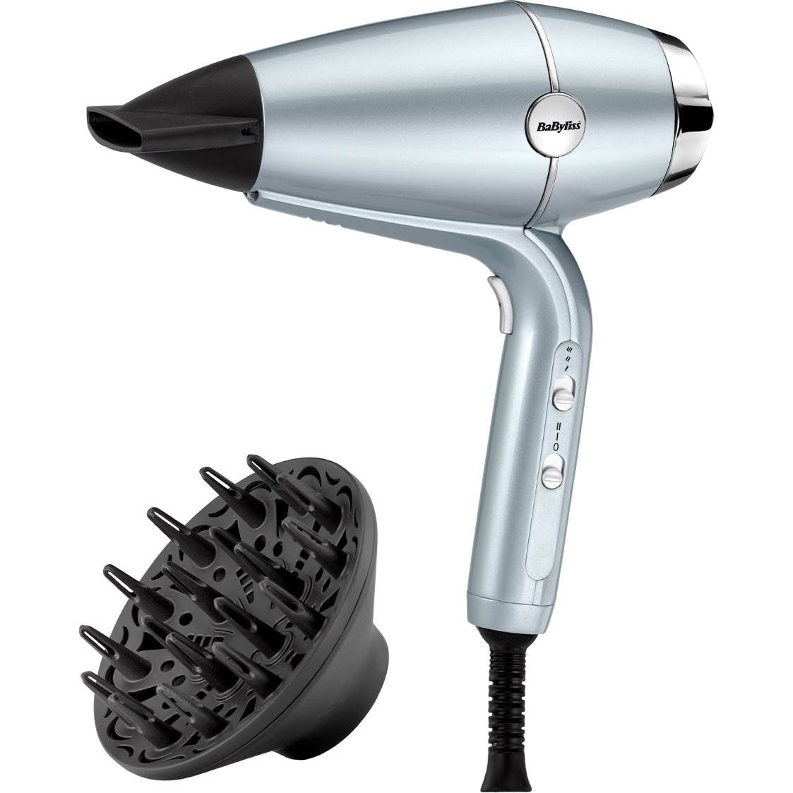 BaByliss Hydro Fusion D773DE Hair Dryer, 2100W, 2 speeds, 3 temps, cool shot, diffuser, Ionic Plasma, Blue