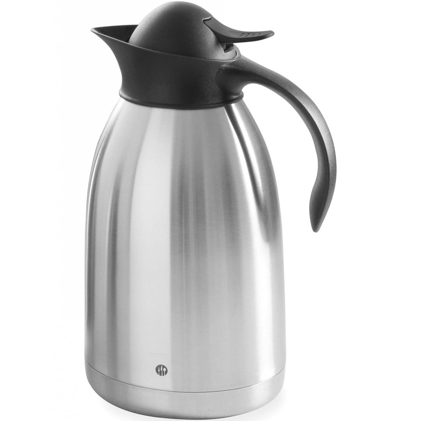 Thermos mug 2 lt, double-walled stainless steel, Hendi, with black push system, 14.5 x 26 cm