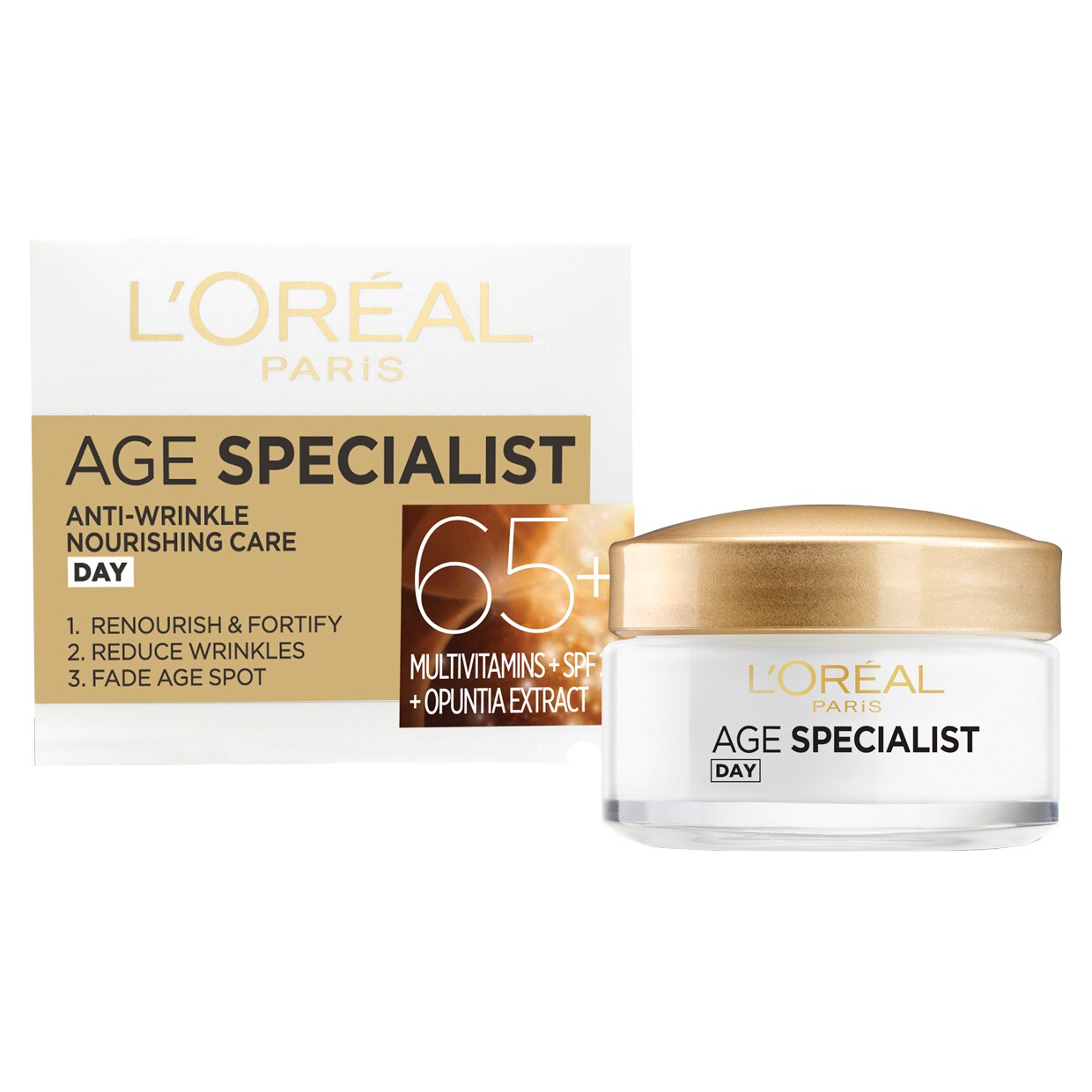 Crema antirid pentru fata L'Oreal Paris Age Specialist 65+ de zi, 50 ml