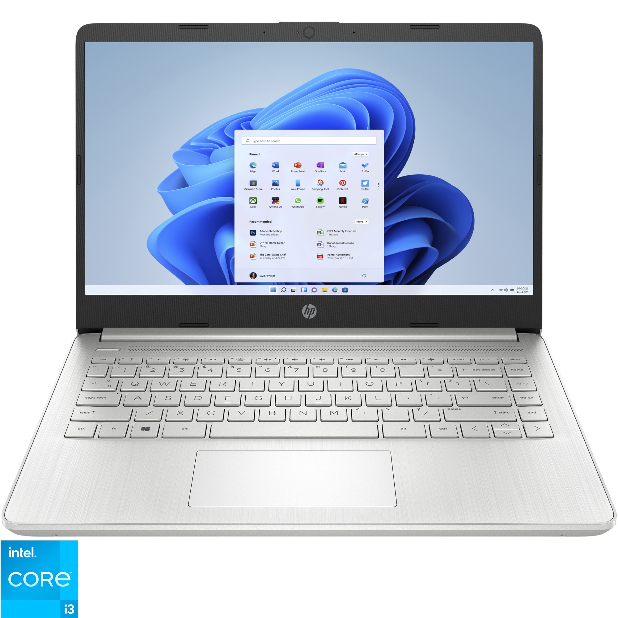 Laptop ultraportabil HP 14sdq5007nq cu procesor Intel(r) Core(tm) i31215U pana la 440 GHz, 14", Full HD, 16GB, 512GB SSD, Intel(r) UHD Graphics, Windows 11 Home, Natural Silver