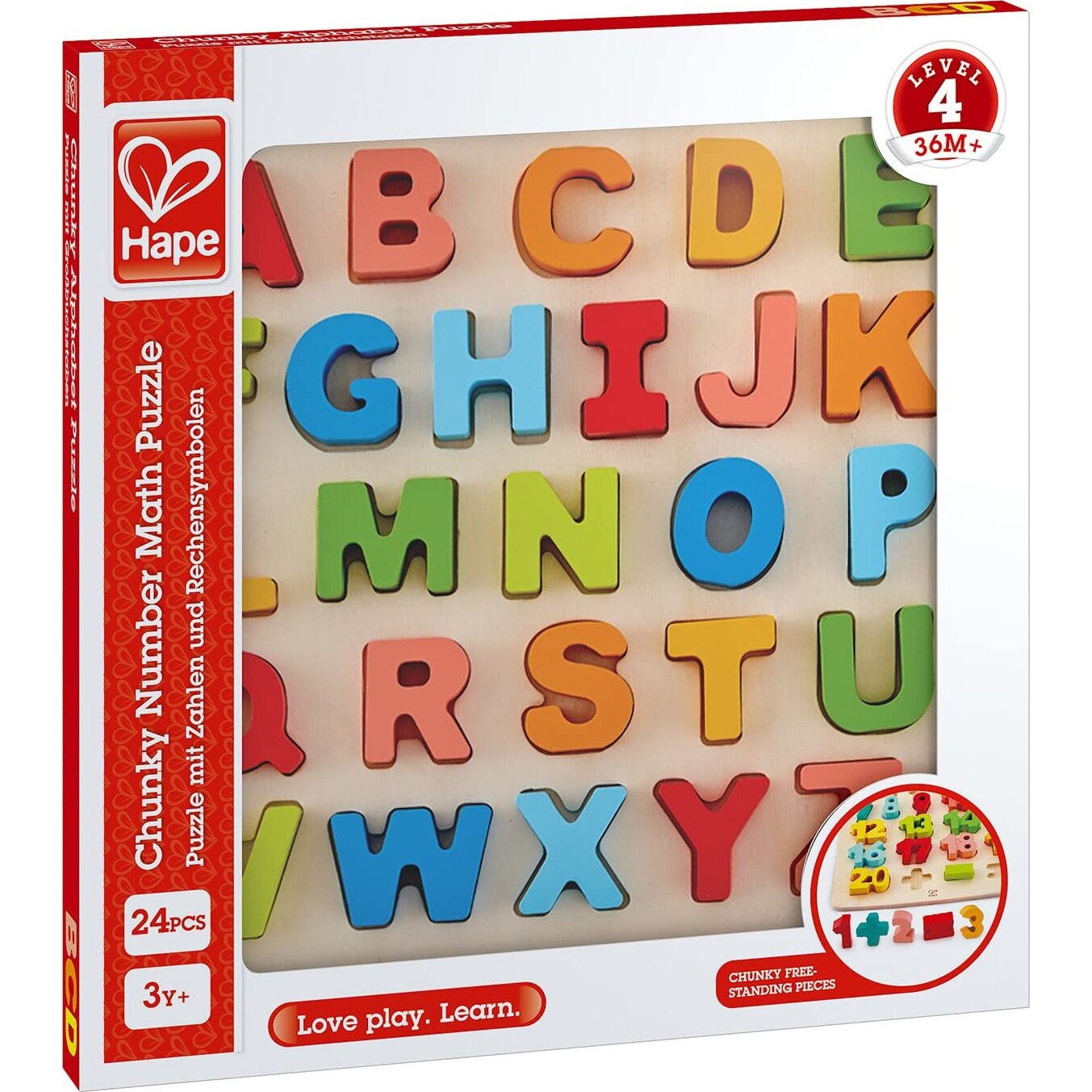 Puzzle Hape - Alfabet Chunky, 24 piese