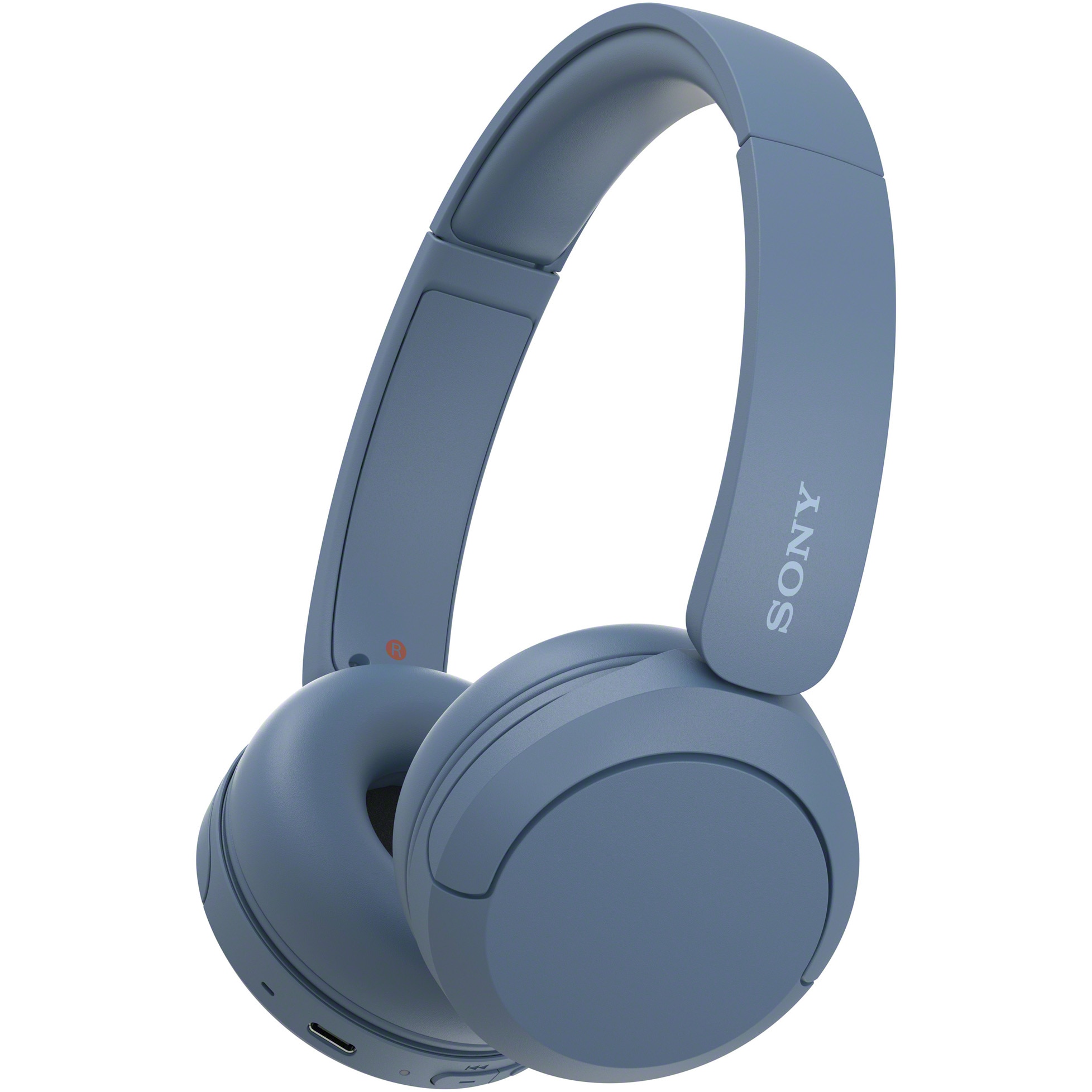 Sony WHCH520L On Ear Headphones, Wireless, Bluetooth, Microphone, Multipoint connection, Quick Charge, 50 hour battery life, Blue