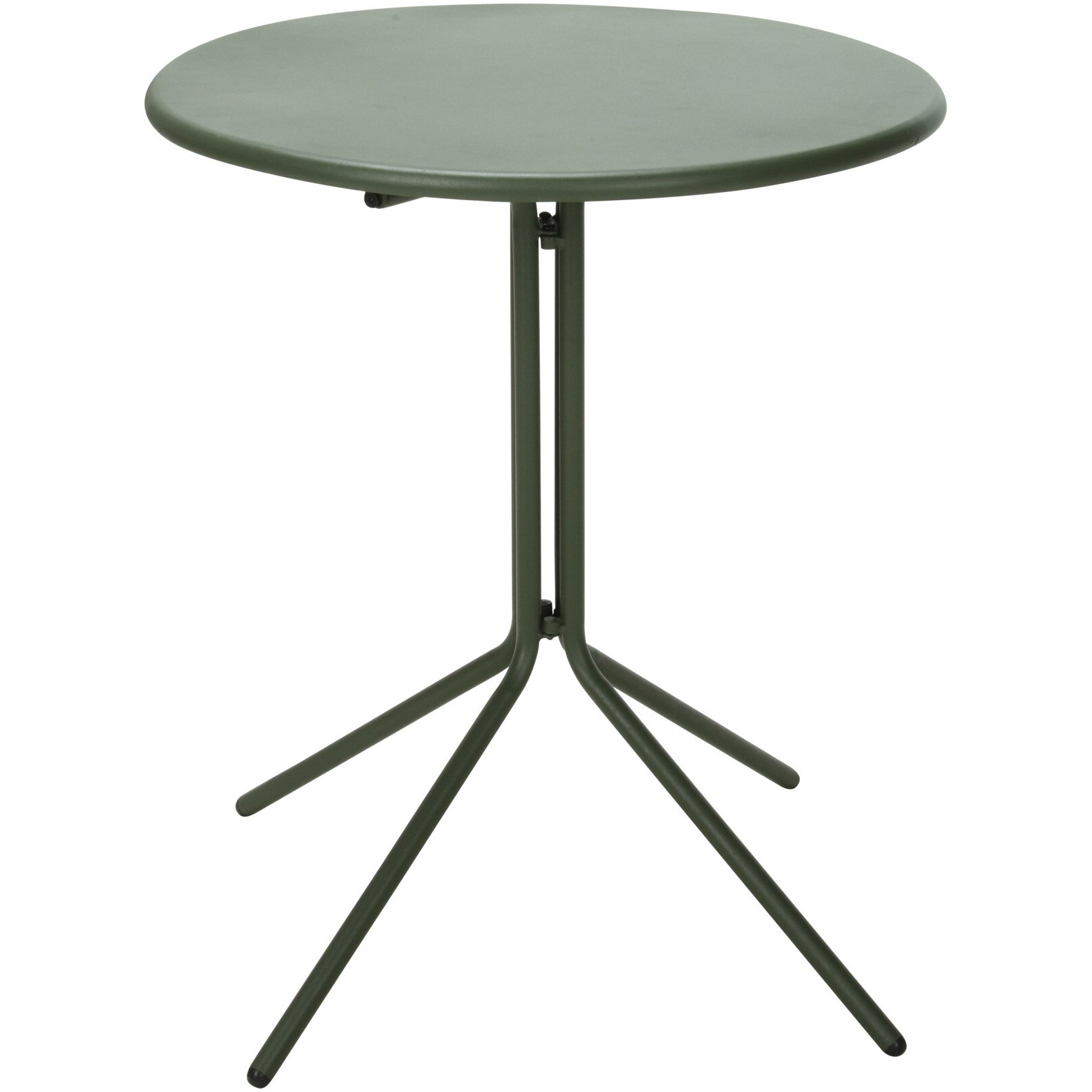Heinner round folding table, diameter 58 cm, height 70 cm, steel, green