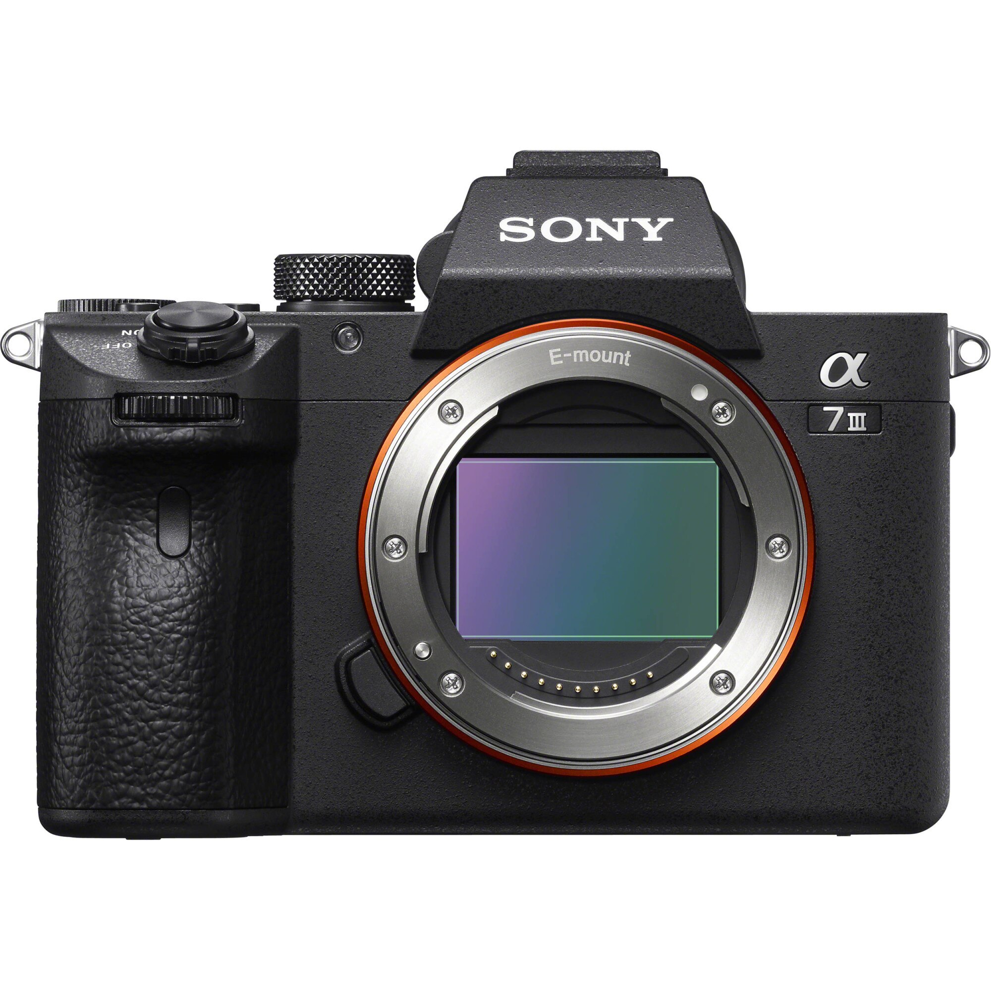Aparat foto Mirrorless Sony Alpha A7III, 24.2 MP, Full-Frame, Body, E-Mount, 4K HDR, 4D Focus, Wi-Fi, NFC, ISO 100-51200, Negru