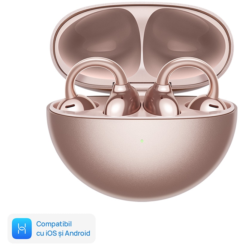 Open-Ear Huawei FreeClip audio headphones, Wireless, Bluetooth, Rose Gold